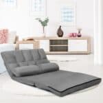 Faux Suede Foldable Floor Sofa Bed with Adjustable Positions 7 Faux Suede Foldable Floor Sofa Bed with Adjustable Positions