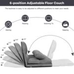 Faux Suede Foldable Floor Sofa Bed with Adjustable Positions 9 Faux Suede Foldable Floor Sofa Bed with Adjustable Positions