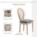 Vintage Upholstered Armless Rattan Back Dining Chairs Grey Wash (Set of 2) 8 Vintage Upholstered Armless Rattan Back Dining Chairs Grey Wash (Set of 2)