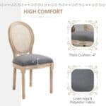 Vintage Upholstered Armless Rattan Back Dining Chairs Grey Wash (Set of 2) 9 Vintage Upholstered Armless Rattan Back Dining Chairs Grey Wash (Set of 2)
