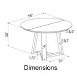 48 Inch Round Solid Wood Scandinavian Dining Table Blonde 8 48 Inch Round Solid Wood Scandinavian Dining Table Blonde