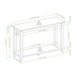 Modern Coastal Farmhouse Gray Taupe Console Table With Shelf
