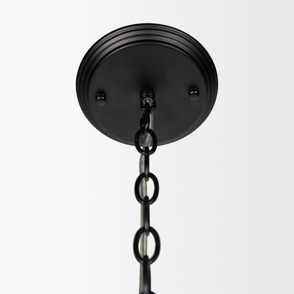 Gabriel Large Matte Black Chandelier 4