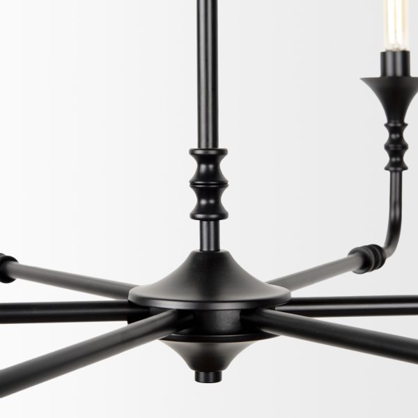 Gabriel Large Matte Black Chandelier 6