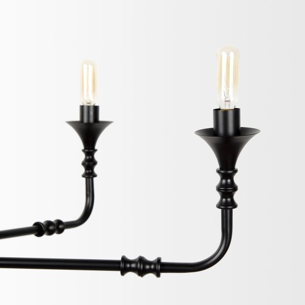 Gabriel Large Matte Black Chandelier 8