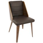 Galanti Walnut Brown Mid-Century Modern Accent Chair (Set of 2) 11 Galanti Walnut Brown Mid-Century Modern Accent Chair (Set of 2)