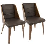 Galanti Walnut Brown Mid-Century Modern Accent Chair (Set of 2) 10 Galanti Walnut Brown Mid-Century Modern Accent Chair (Set of 2)