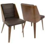 Galanti Walnut Brown Mid-Century Modern Accent Chair (Set of 2) 12 Galanti Walnut Brown Mid-Century Modern Accent Chair (Set of 2)