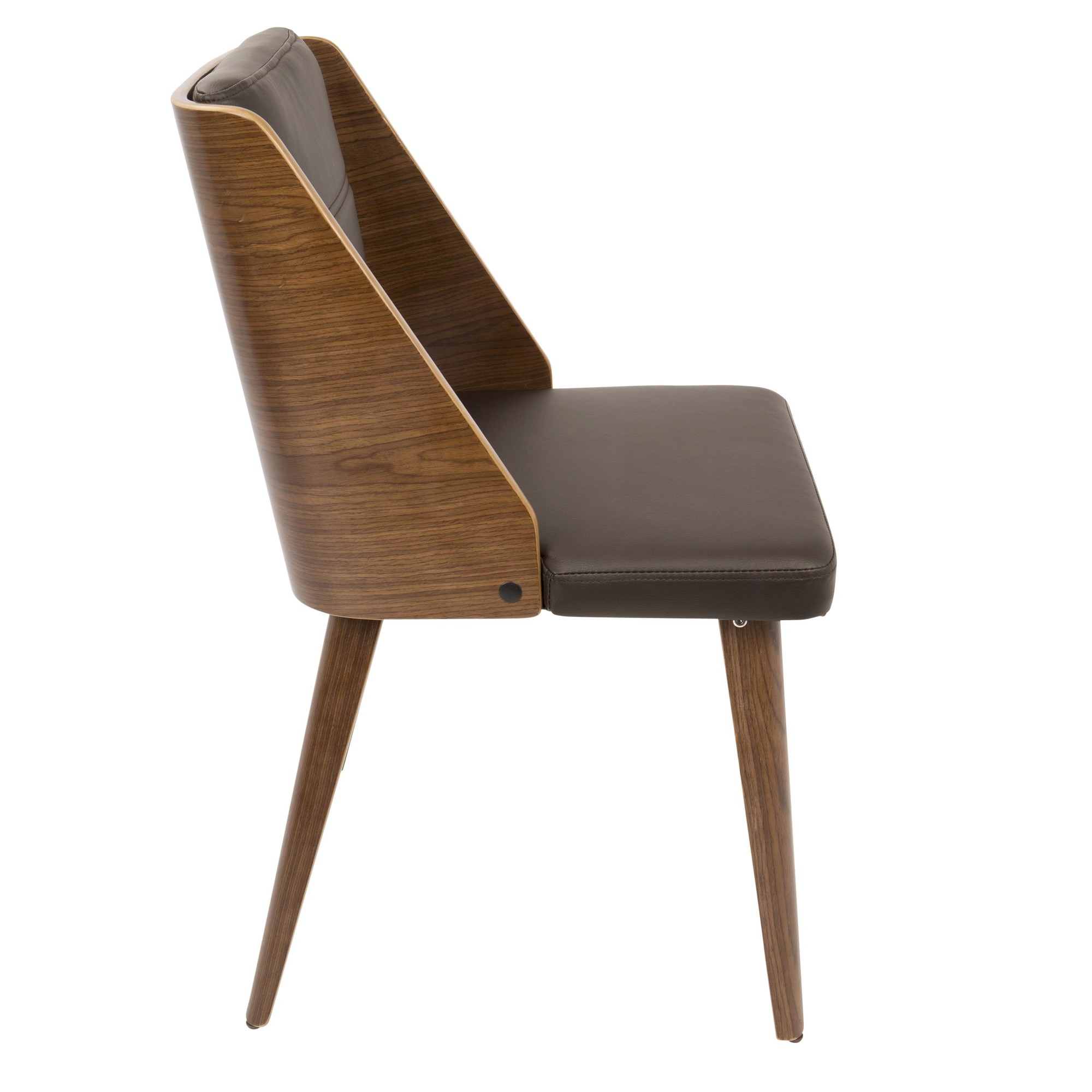 Galanti Walnut Brown Mid-Century Modern Accent Chair (Set of 2) 4 Galanti Walnut Brown Mid-Century Modern Accent Chair (Set of 2) - Image 4