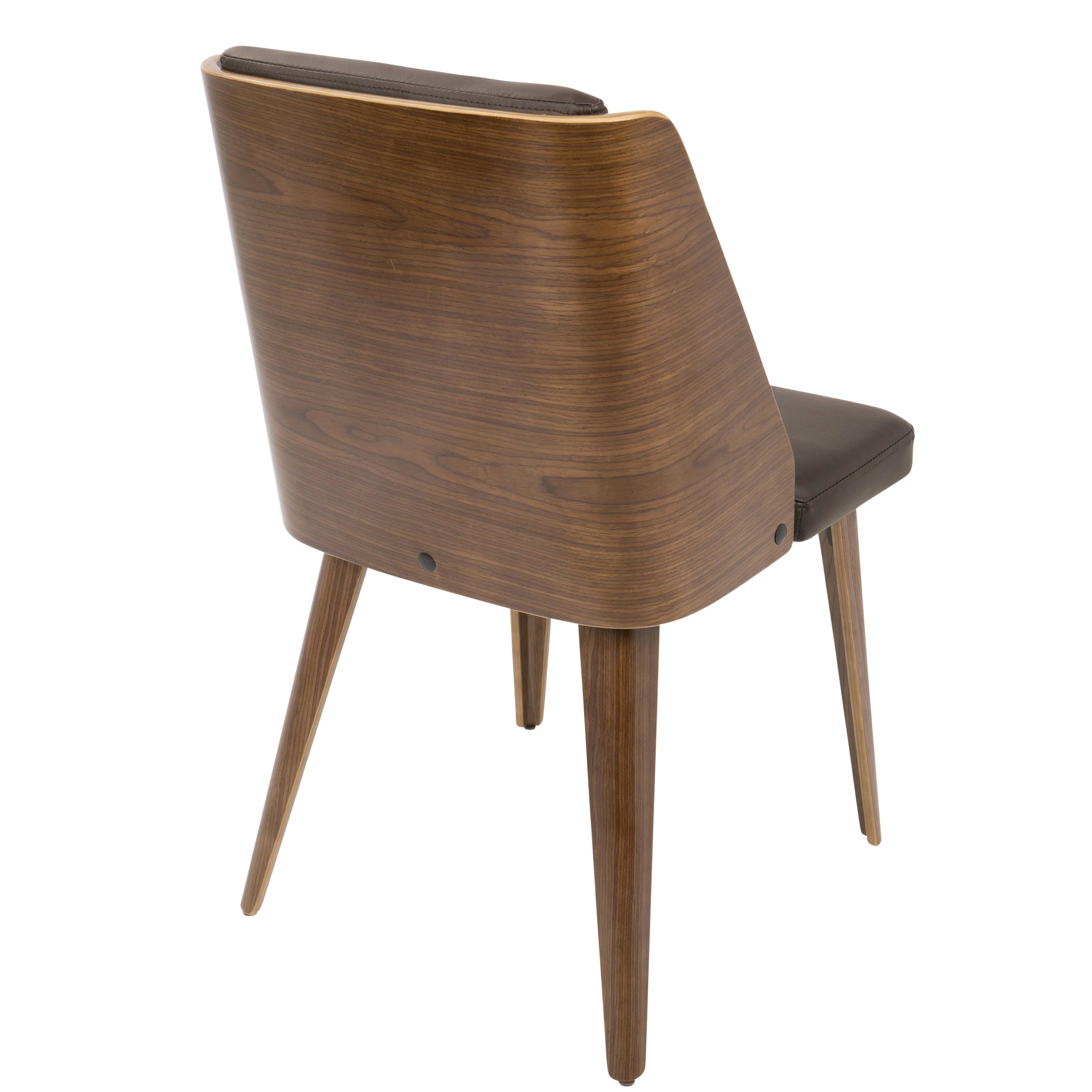Galanti Walnut Brown Mid-Century Modern Accent Chair (Set of 2) 5 Galanti Walnut Brown Mid-Century Modern Accent Chair (Set of 2) - Image 5