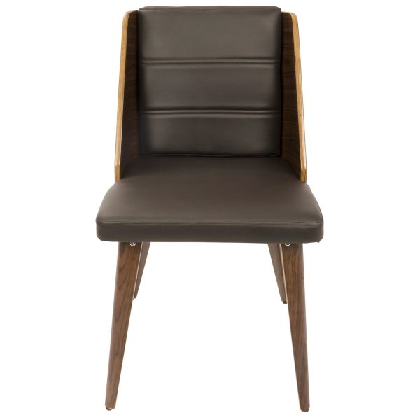Galanti Walnut Brown Mid Century Modern Accent Chair Set of 2 6