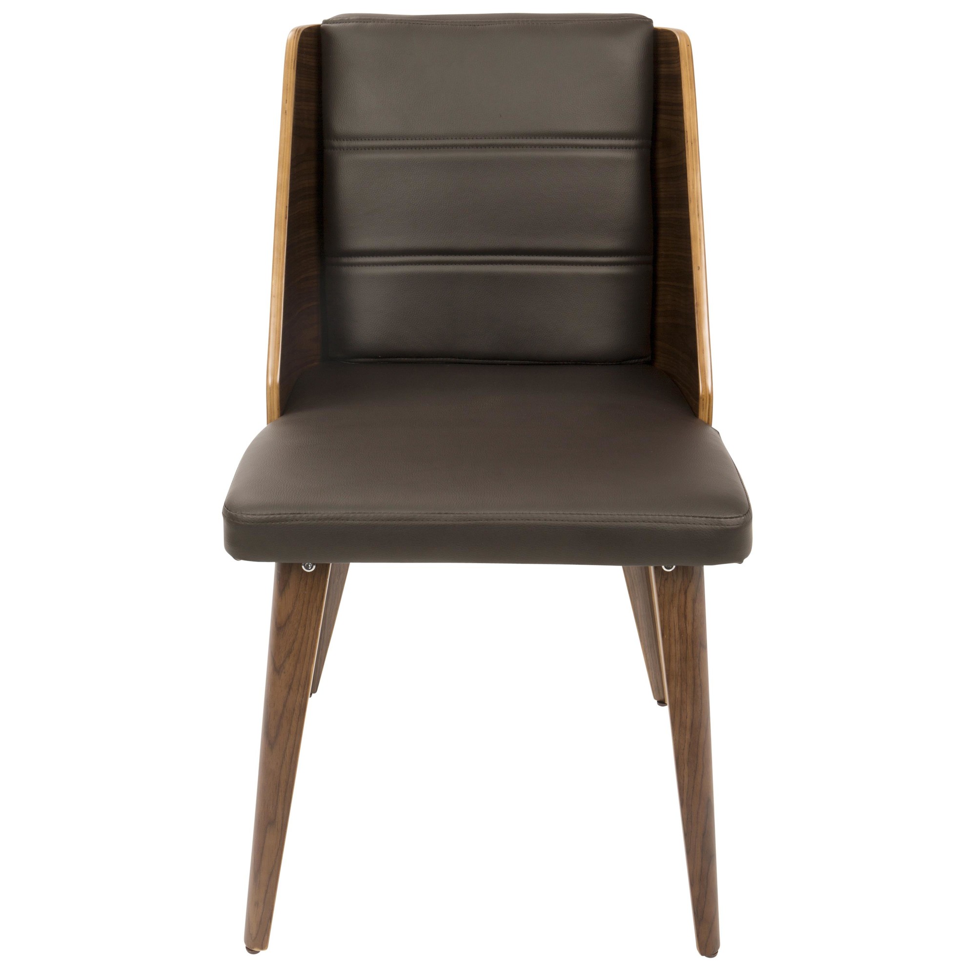 Galanti Walnut Brown Mid-Century Modern Accent Chair (Set of 2) 7 Galanti Walnut Brown Mid-Century Modern Accent Chair (Set of 2) - Image 7