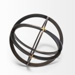 Galenna II (Medium) 9L x 9W Black Metal Circular Decorative Orb