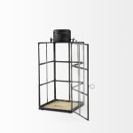 Gamfield 6.1L x 6.1W x 13.4H Medium Black Metal and Glass Lantern