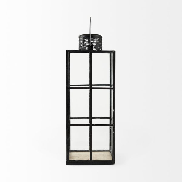 Gamfield 6.1L x 6.1W x 16.7H Large Black Metal and Glass Lantern 5