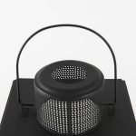 Gamfield 6.1L x 6.1W x 16.7H Large Black Metal and Glass Lantern