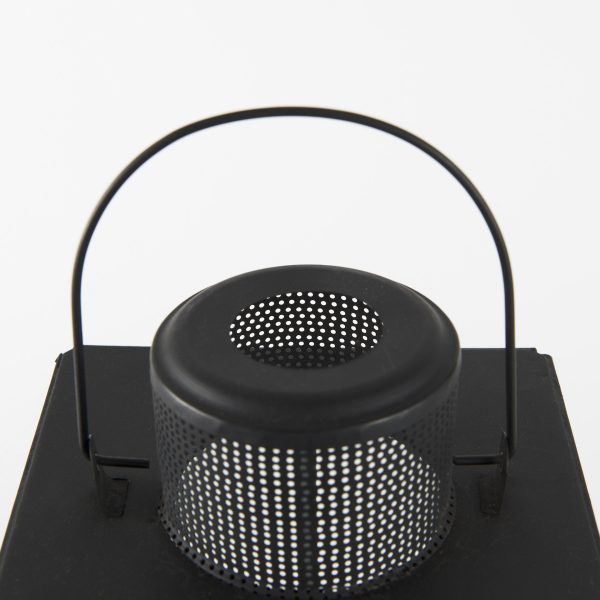 Gamfield 6.1L x 6.1W x 16.7H Large Black Metal and Glass Lantern 8