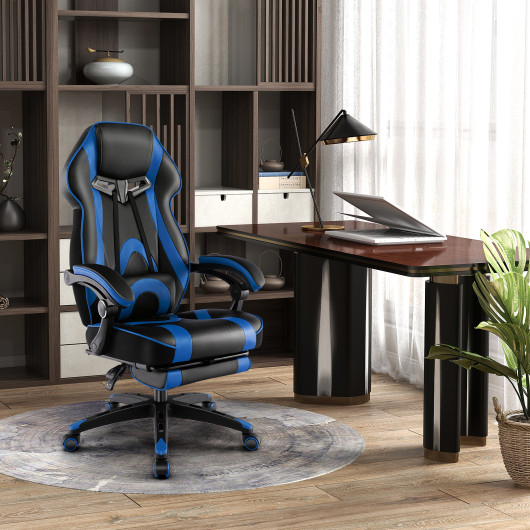 Ergonomic Racing Style Gaming Chair with Footrest and Lumbar Support