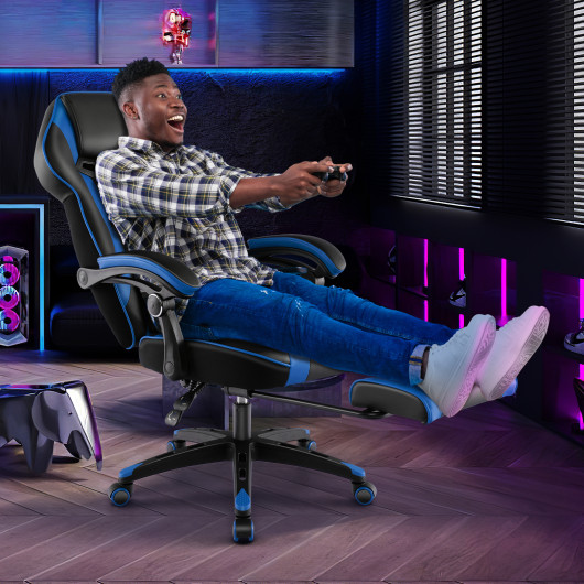 Ergonomic Racing Style Gaming Chair with Footrest and Lumbar Support