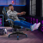 Ergonomic Racing Style Gaming Chair with Footrest and Lumbar Support