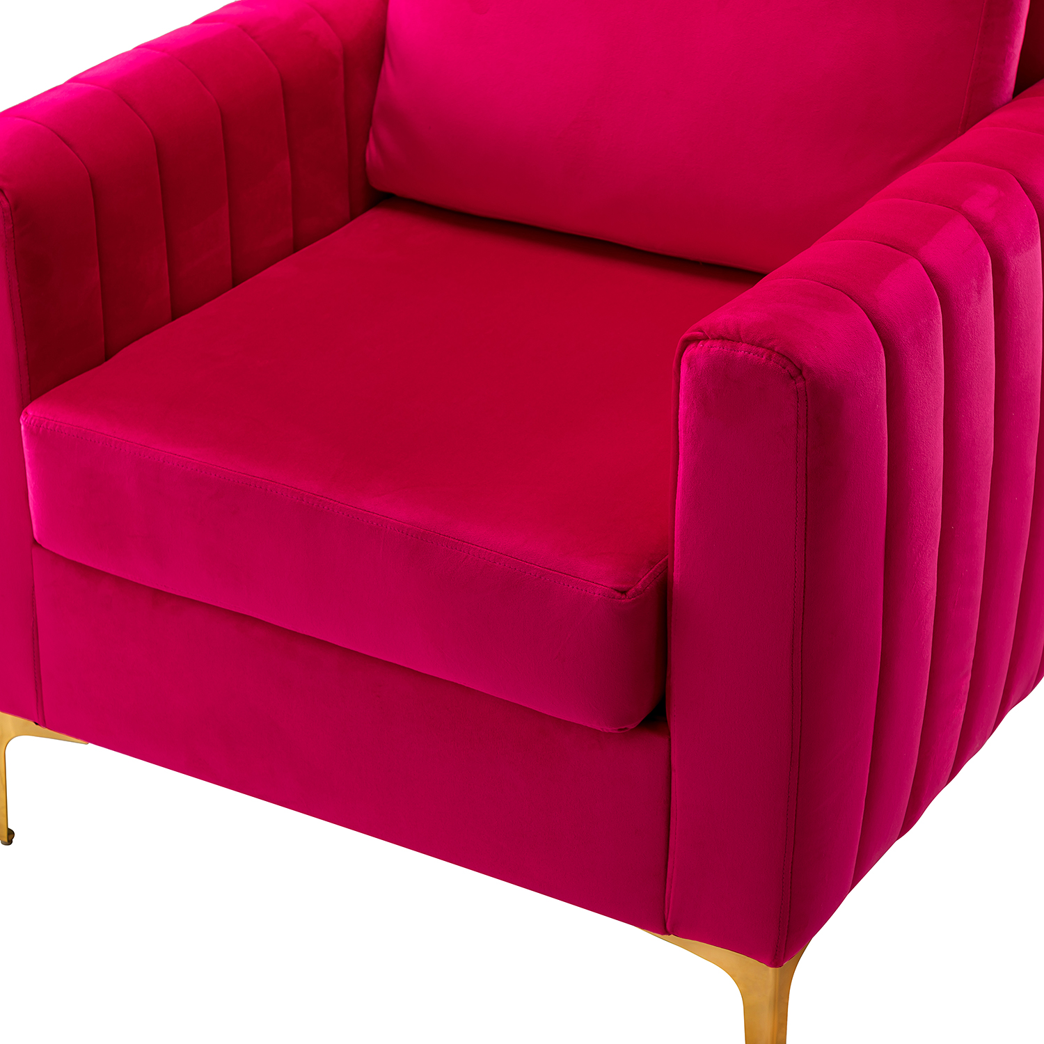Ganymedes Fuchsia Velvet Glam Tufted Accent Club Chair 5 Ganymedes Fuchsia Velvet Glam Tufted Accent Club Chair - Image 5