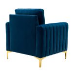 Ganymedes Navy Velvet Glam Tufted Accent Club Chair