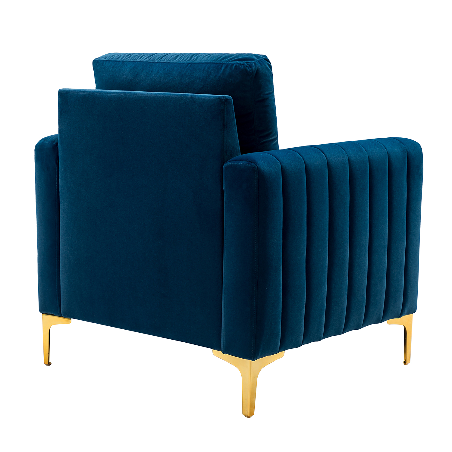 Ganymedes Navy Velvet Glam Tufted Accent Club Chair 3 Ganymedes Navy Velvet Glam Tufted Accent Club Chair - Image 3
