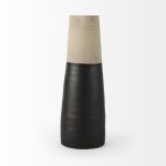 Garand Large 18.8H Two-Toned Black/Natural Ceramic Jug