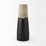 Garand Large 18.8H Two-Toned Black/Natural Ceramic Jug