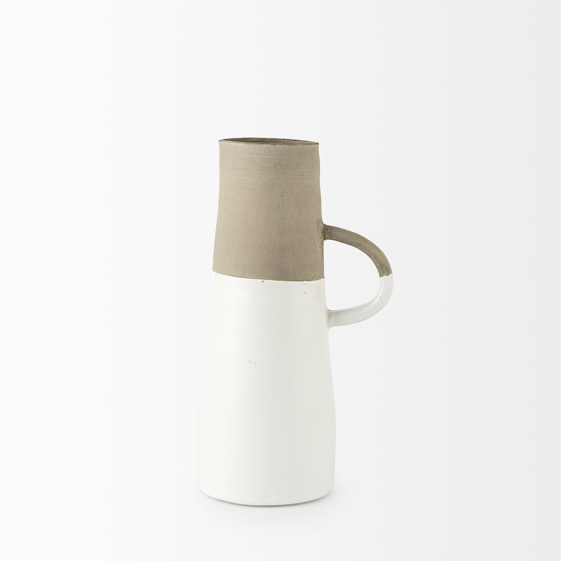 Garand Medium 15H Two-Toned White Natural Ceramic Jug 7 Garand Medium 15H Two-Toned White Natural Ceramic Jug - Image 7