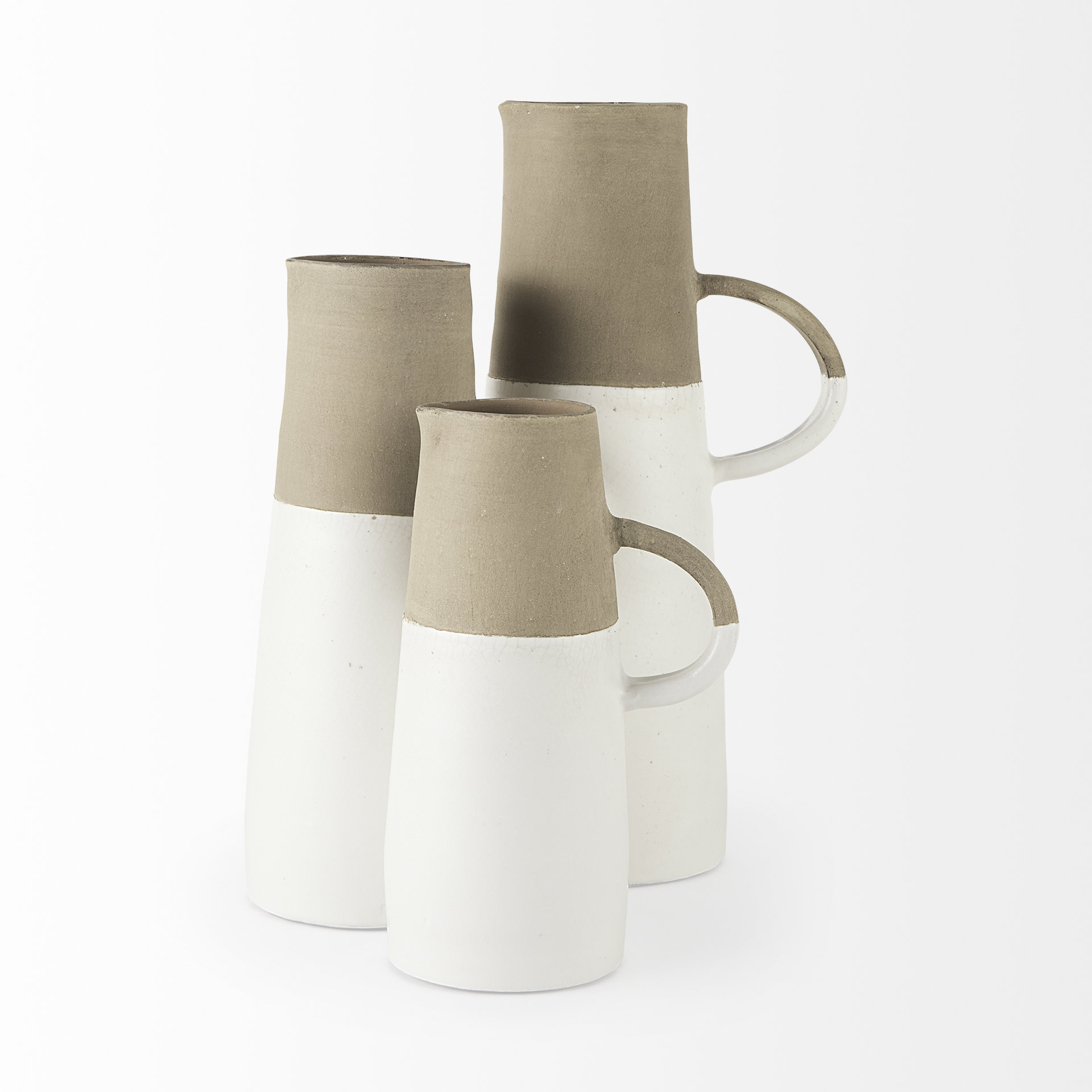Garand Medium 15H Two-Toned White Natural Ceramic Jug 10 Garand Medium 15H Two-Toned White Natural Ceramic Jug - Image 10