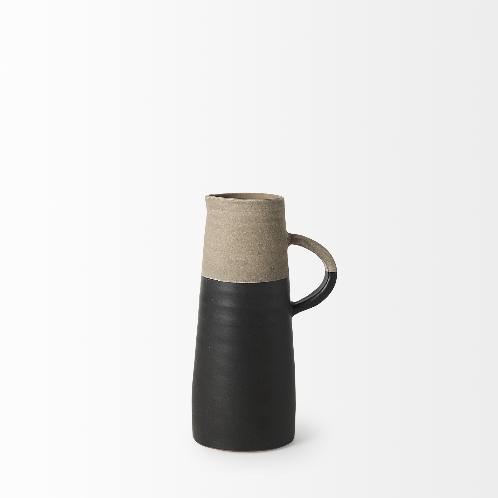 Garand Small 13H Two-Toned Black/Natural Ceramic Jug 6 Garand Small 13H Two-Toned Black/Natural Ceramic Jug - Image 6