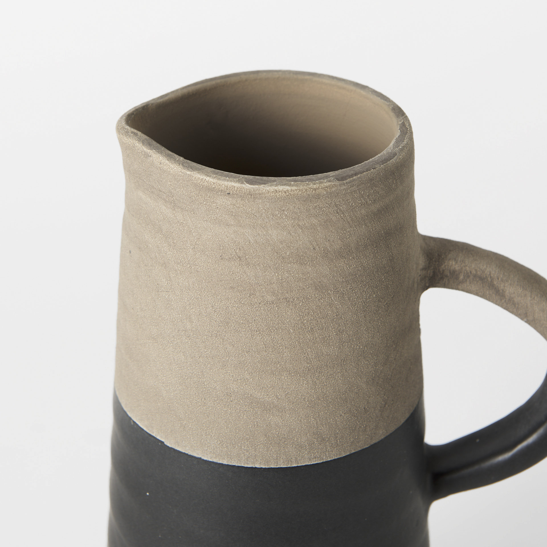 Garand Small 13H Two-Toned Black/Natural Ceramic Jug 10 Garand Small 13H Two-Toned Black/Natural Ceramic Jug - Image 10