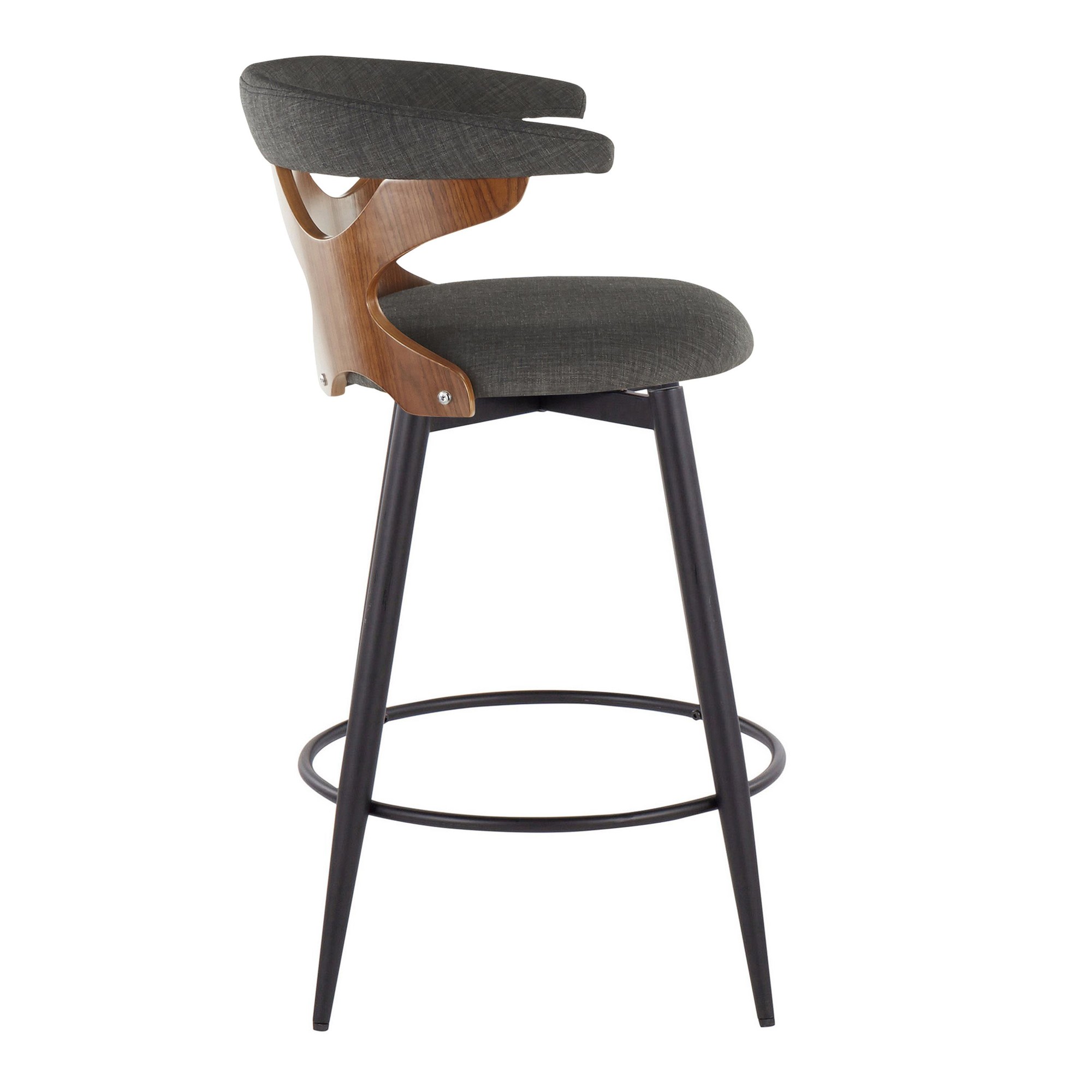 Gardenia 25 Contemporary Charcoal Swivel Counter Stools (Set of 2) 5 Gardenia 25 Contemporary Charcoal Swivel Counter Stools (Set of 2) - Image 5