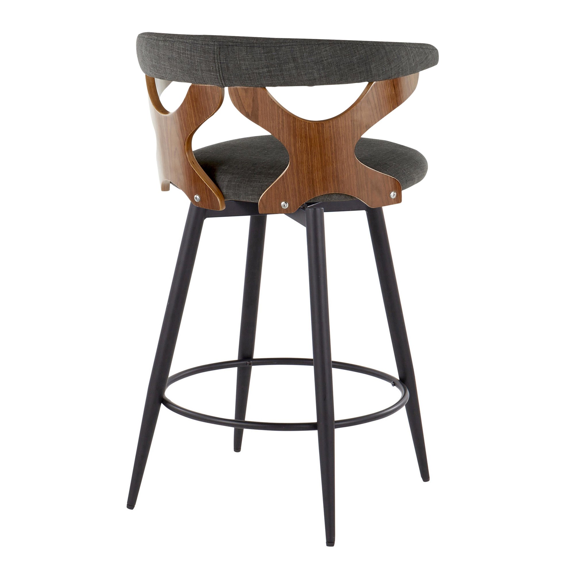 Gardenia 25 Contemporary Charcoal Swivel Counter Stools (Set of 2) 6 Gardenia 25 Contemporary Charcoal Swivel Counter Stools (Set of 2) - Image 6