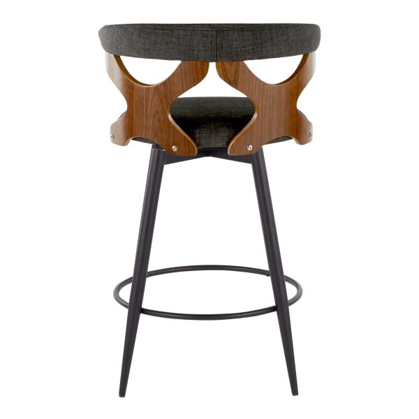 Gardenia 25 Contemporary Charcoal Swivel Counter Stools Set of 2 6