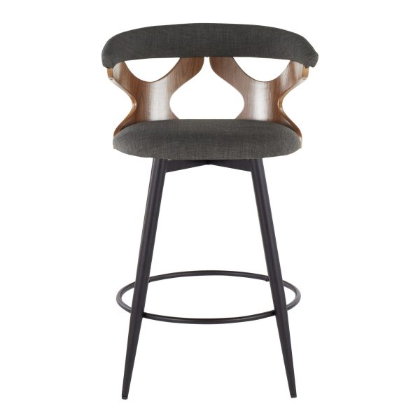 Gardenia 25 Contemporary Charcoal Swivel Counter Stools Set of 2 7