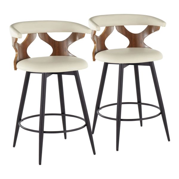 Gardenia 25 Inch Contemporary Cream Swivel Counter Stool Set of 2 2