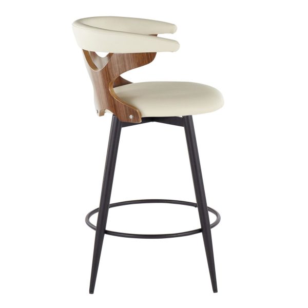 Gardenia 25 Inch Contemporary Cream Swivel Counter Stool Set of 2 4