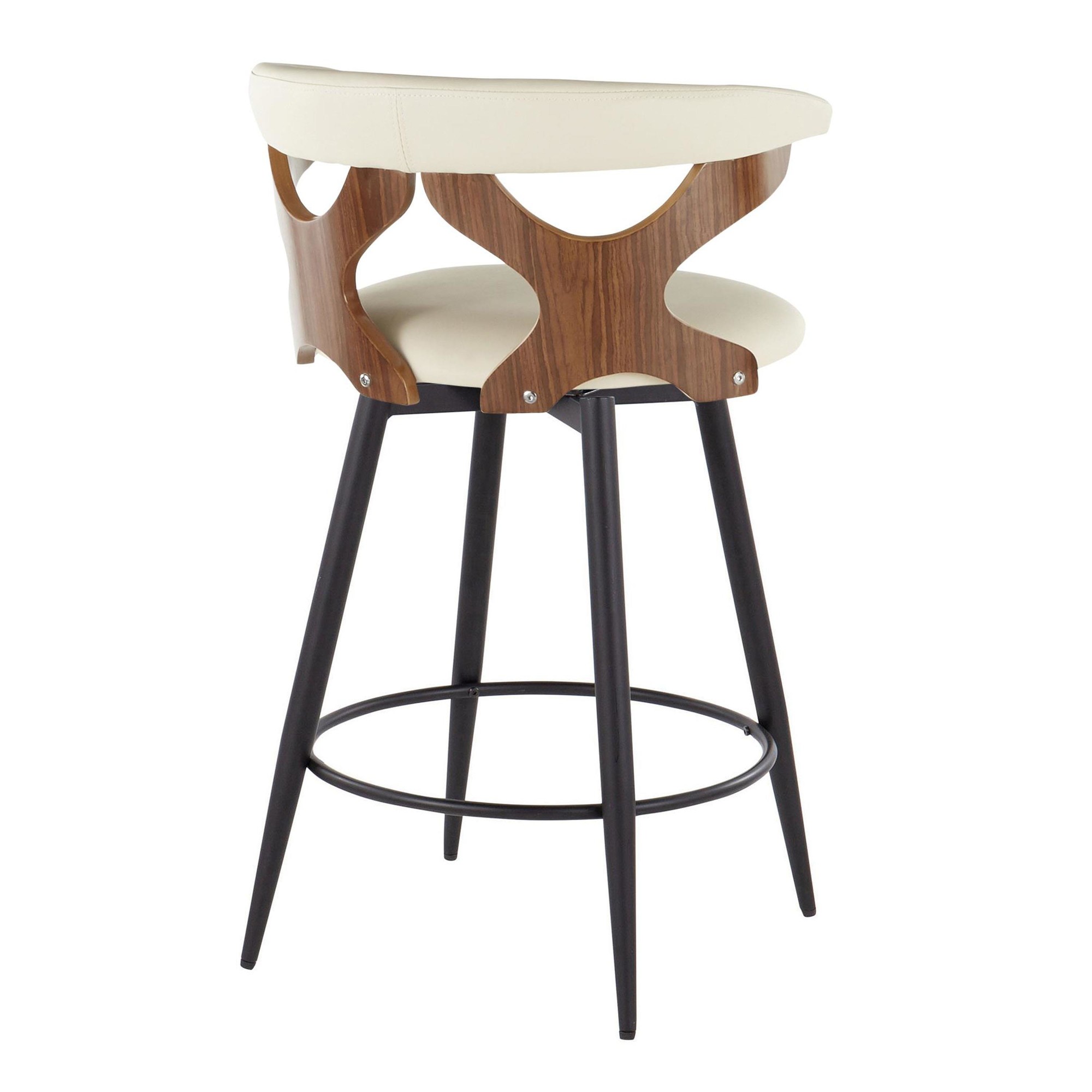 Gardenia 25-Inch Contemporary Cream Swivel Counter Stool (Set of 2) 6 Gardenia 25-Inch Contemporary Cream Swivel Counter Stool (Set of 2) - Image 6