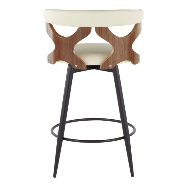 Gardenia 25 Inch Contemporary Cream Swivel Counter Stool Set of 2 6