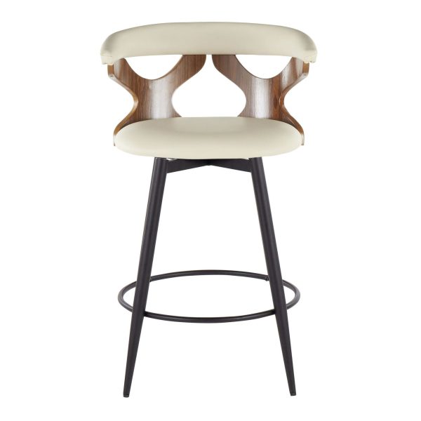 Gardenia 25 Inch Contemporary Cream Swivel Counter Stool Set of 2 7