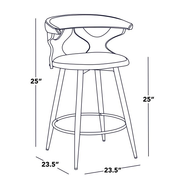 Gardenia 25 Inch Contemporary Cream Swivel Counter Stool Set of 2 8