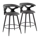 Gardenia 25-Inch Contemporary Swivel Grey Faux Leather Counter Stools (Set of 2) 13 Gardenia 25-Inch Contemporary Swivel Grey Faux Leather Counter Stools (Set of 2)