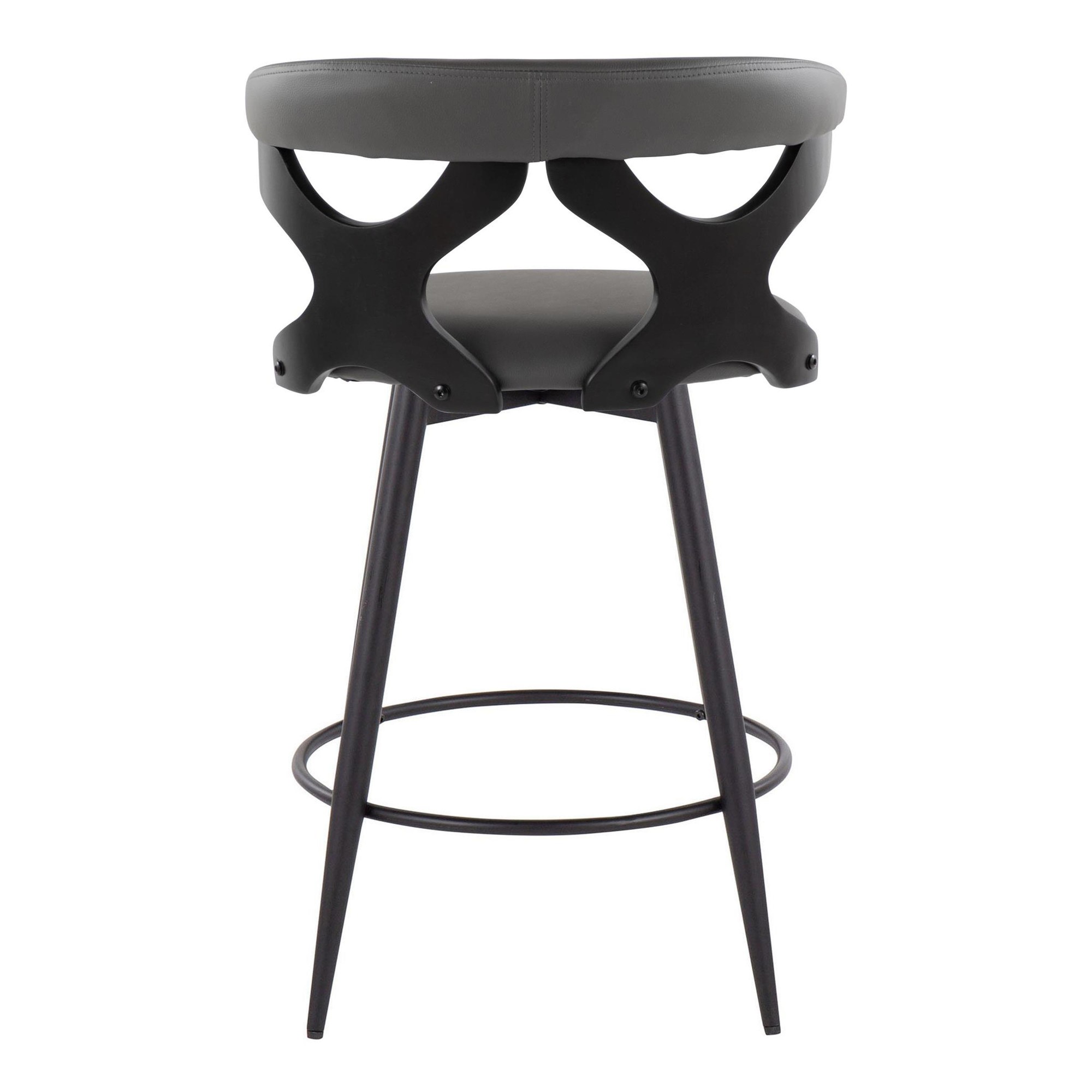 Gardenia 25-Inch Contemporary Swivel Grey Faux Leather Counter Stools (Set of 2) 7 Gardenia 25-Inch Contemporary Swivel Grey Faux Leather Counter Stools (Set of 2) - Image 7
