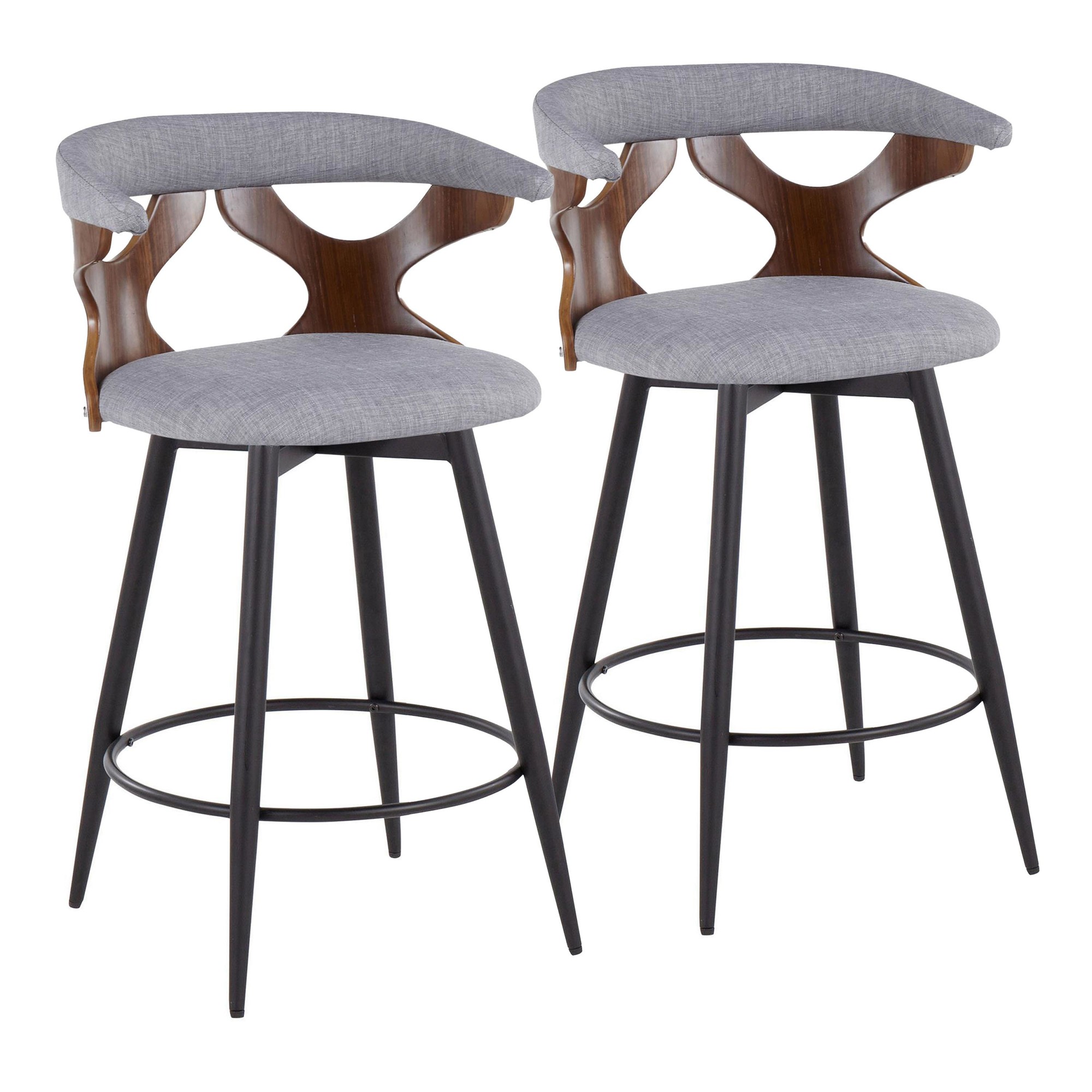 Gardenia 25-Inch Light Grey Contemporary Swivel Counter Stools (Set of 2) 3 Gardenia 25-Inch Light Grey Contemporary Swivel Counter Stools (Set of 2) - Image 3