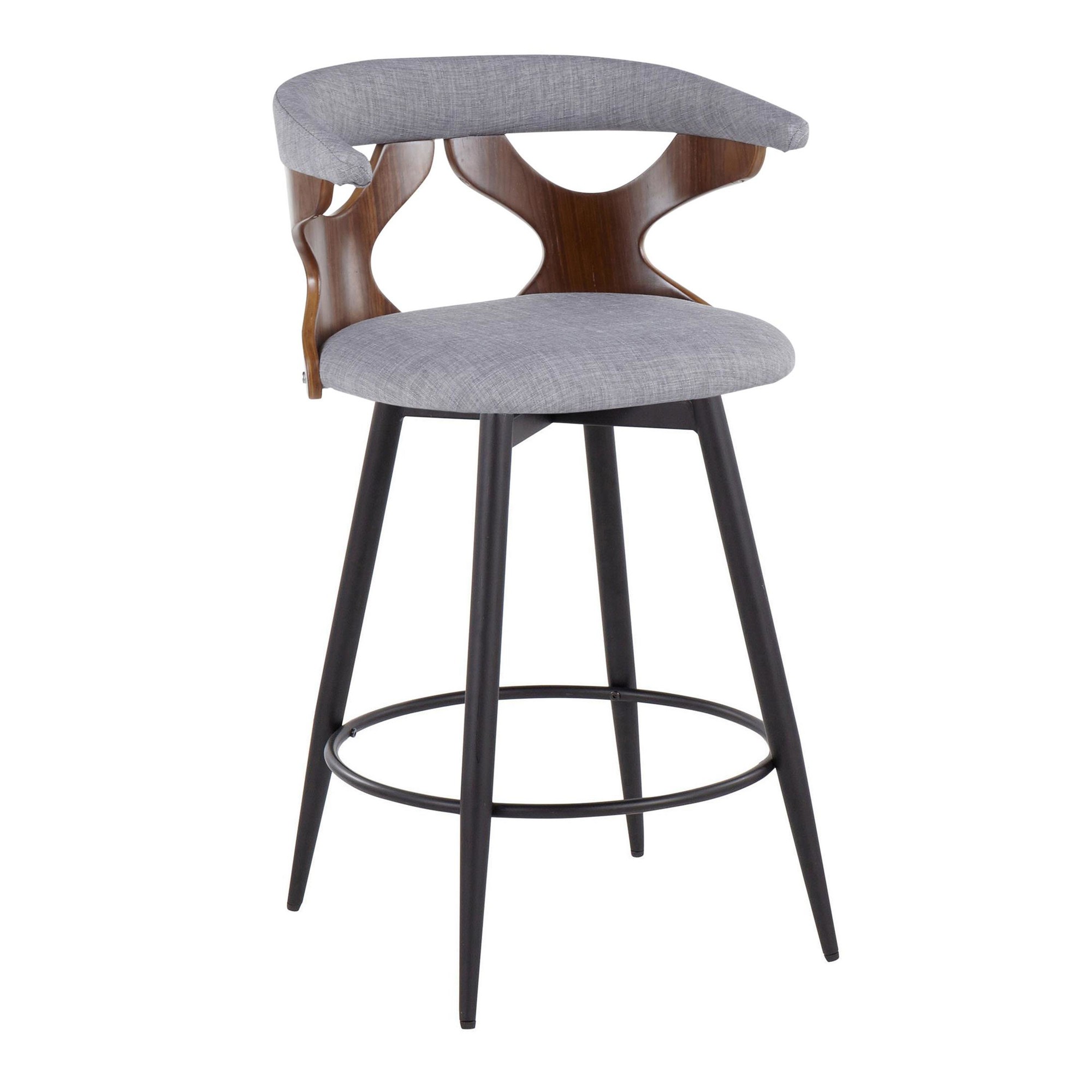 Gardenia 25-Inch Light Grey Contemporary Swivel Counter Stools (Set of 2) 4 Gardenia 25-Inch Light Grey Contemporary Swivel Counter Stools (Set of 2) - Image 4