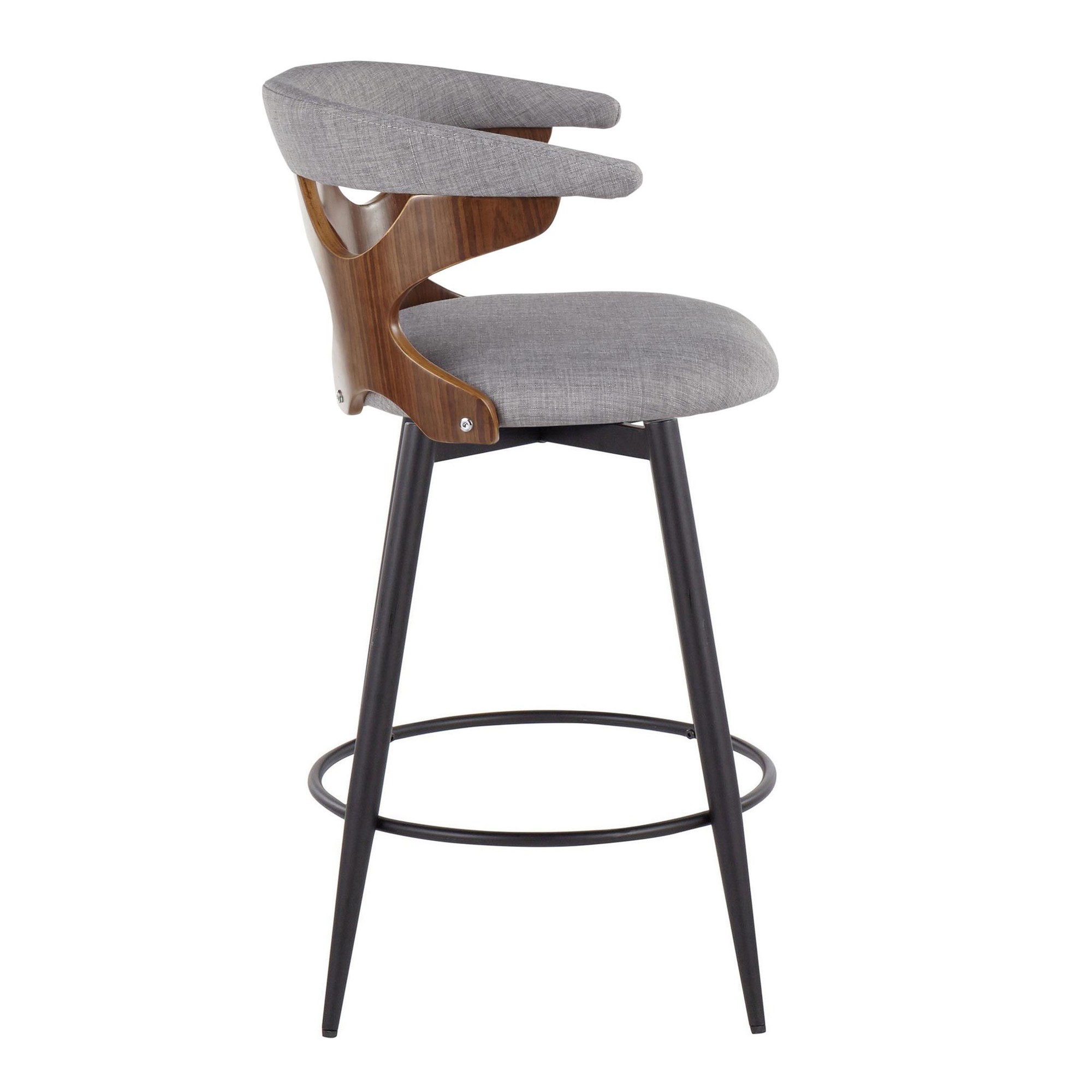 Gardenia 25-Inch Light Grey Contemporary Swivel Counter Stools (Set of 2) 5 Gardenia 25-Inch Light Grey Contemporary Swivel Counter Stools (Set of 2) - Image 5