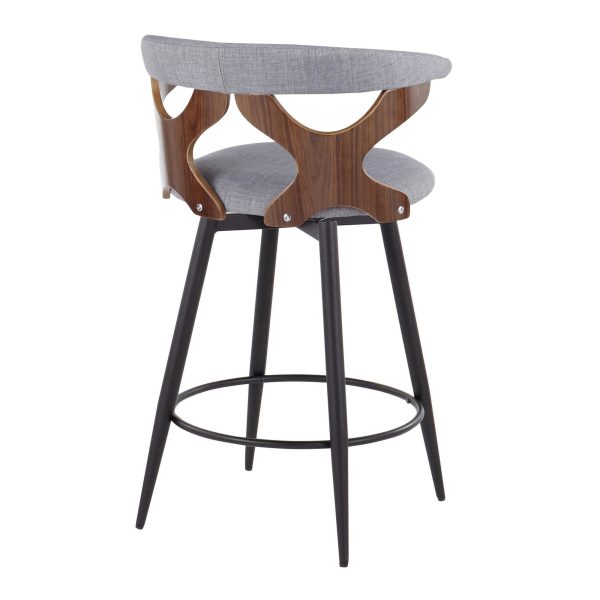 Gardenia 25 Inch Light Grey Contemporary Swivel Counter Stools Set of 2 5