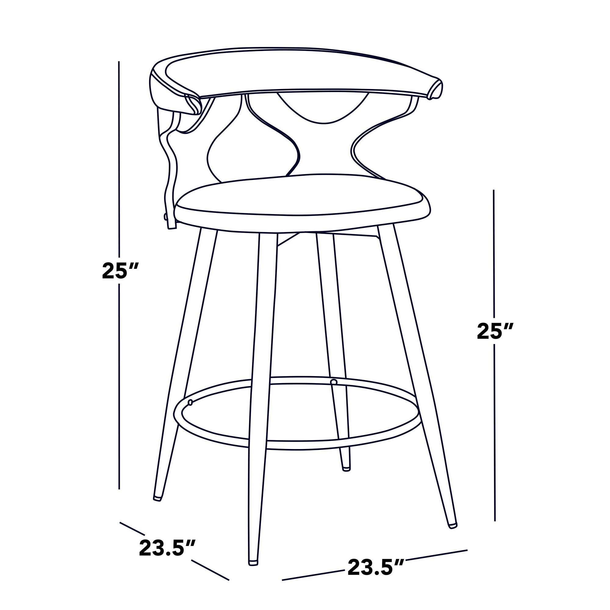 Gardenia 25-Inch Light Grey Contemporary Swivel Counter Stools (Set of 2) 9 Gardenia 25-Inch Light Grey Contemporary Swivel Counter Stools (Set of 2) - Image 9